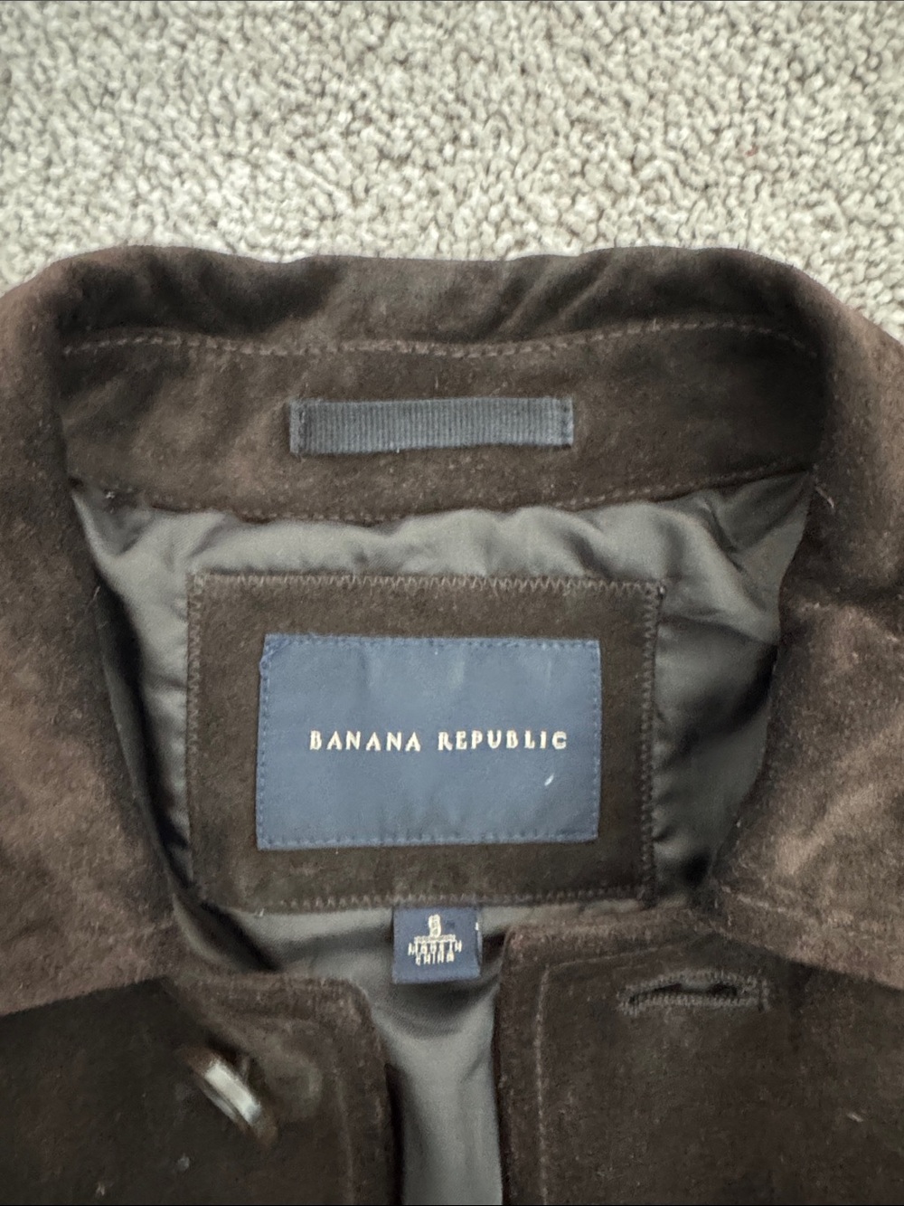 Banana Republic Chocolate Brown Suede Button-Front Barn Jacket - Picture 2 of 11